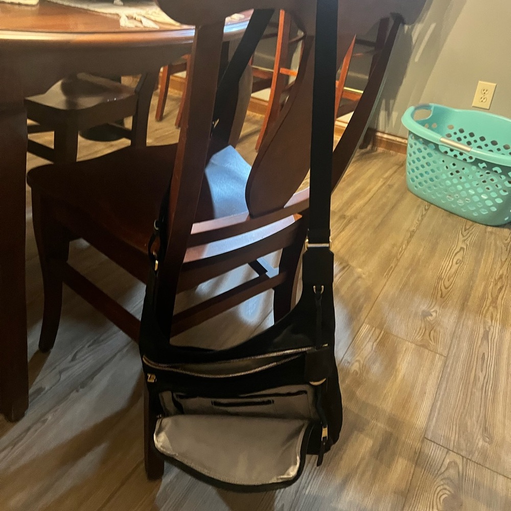 Tumi Black and Silver Crossbody Bag